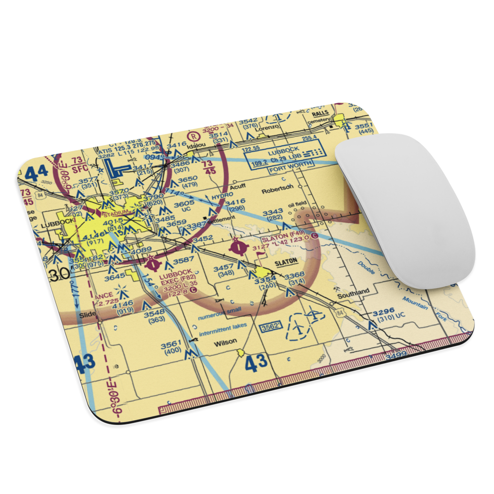 Slaton Municipal Airport (F49) VFR Sectional Mouse Pad 