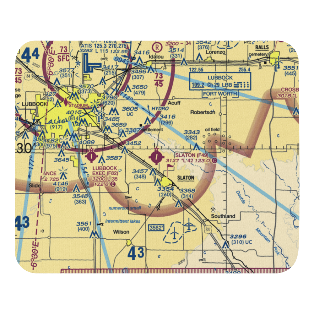Slaton Municipal Airport (F49) VFR Sectional Mouse Pad 