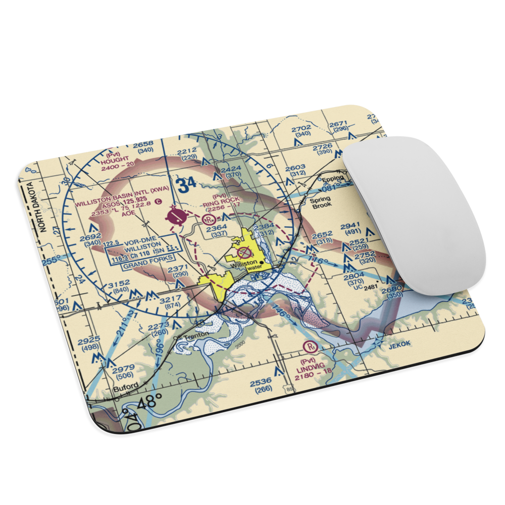 Sloulin Field International Airport (ISN) VFR Sectional Mouse Pad 