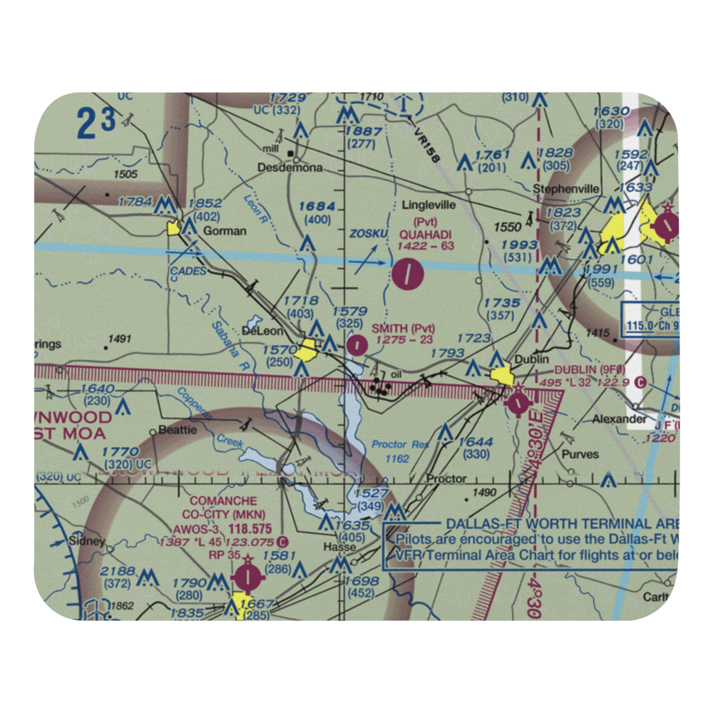 Smith Flying Service Airport (TS14) VFR Sectional Mouse Pad 