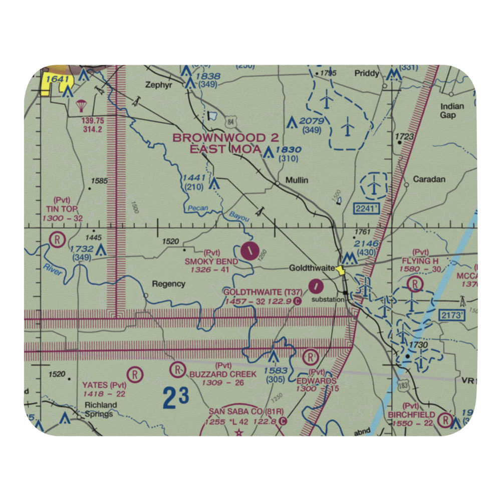 Smoky Bend Ranch Airport (TA24) VFR Sectional Mouse Pad 