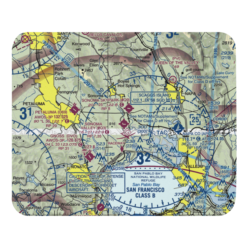 Sonoma Valley Airport (0Q3) VFR Sectional Mouse Pad 