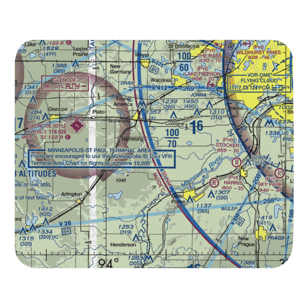 Sons Private-Commercial Airport (47MN) VFR Sectional Mouse Pad 