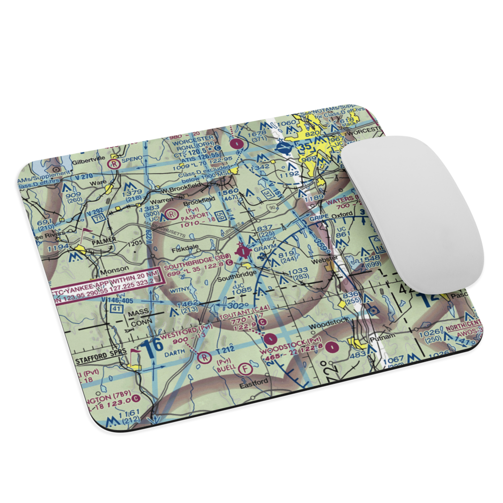 Southbridge Municipal Airport (3B0) VFR Sectional Mouse Pad 