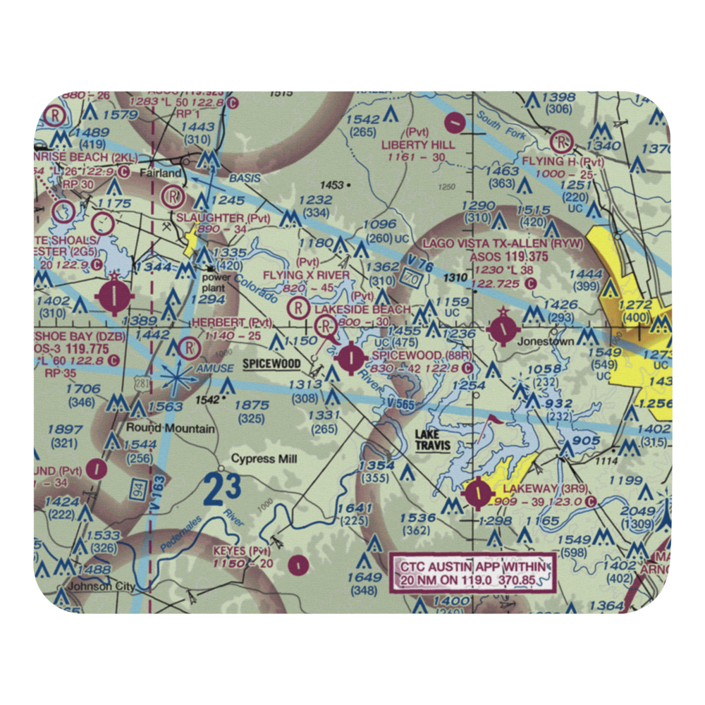 Spicewood Airport (88R) VFR Sectional Mouse Pad 