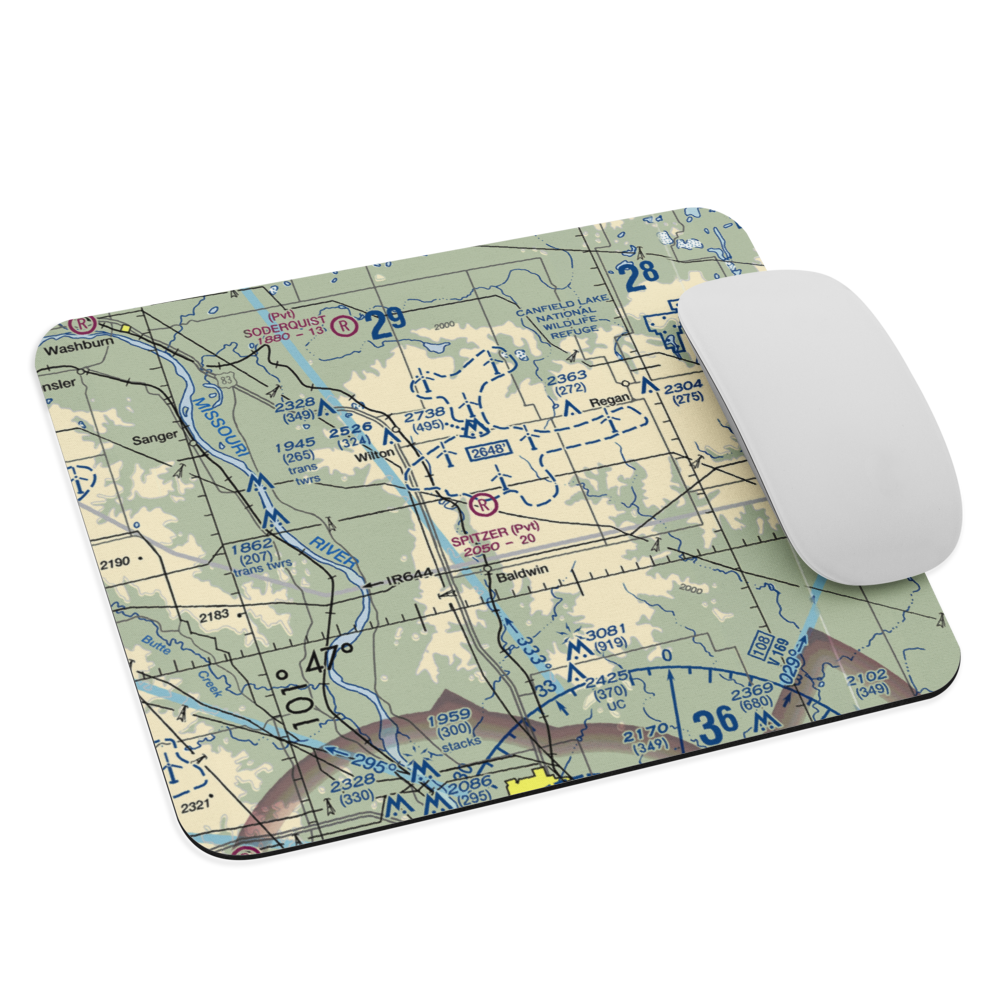 Spitzer Airport (ND80) VFR Sectional Mouse Pad 