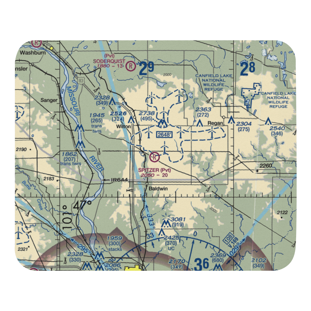 Spitzer Airport (ND80) VFR Sectional Mouse Pad 