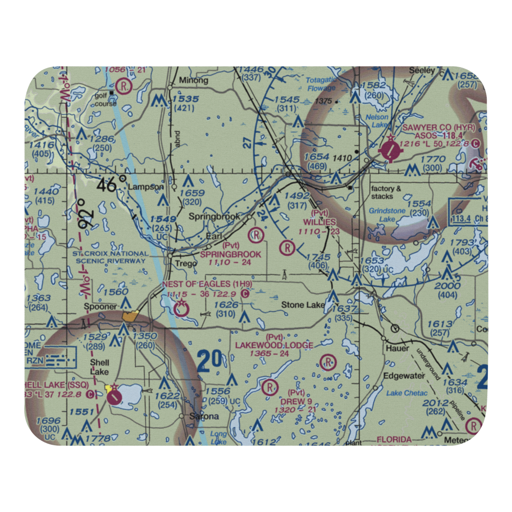 Springbrook Airport (5WI1) VFR Sectional Mouse Pad 