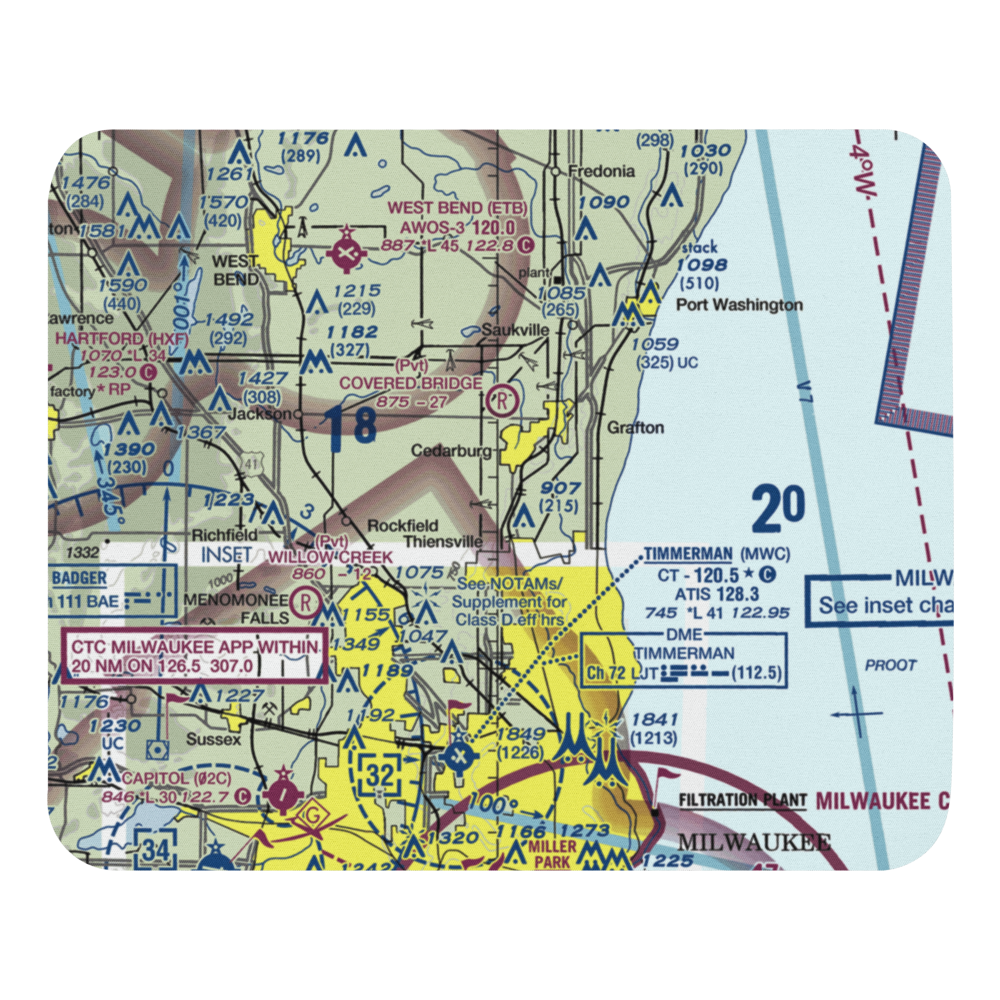 Sss Aerodrome (WI62) VFR Sectional Mouse Pad 