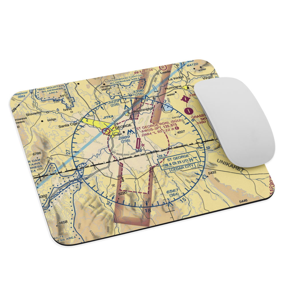 St George Municipal Airport (SGU) VFR Sectional Mouse Pad 