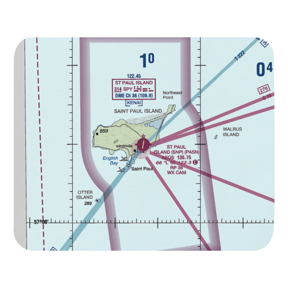 St Paul Island Airport (SNP) VFR Sectional Mouse Pad 