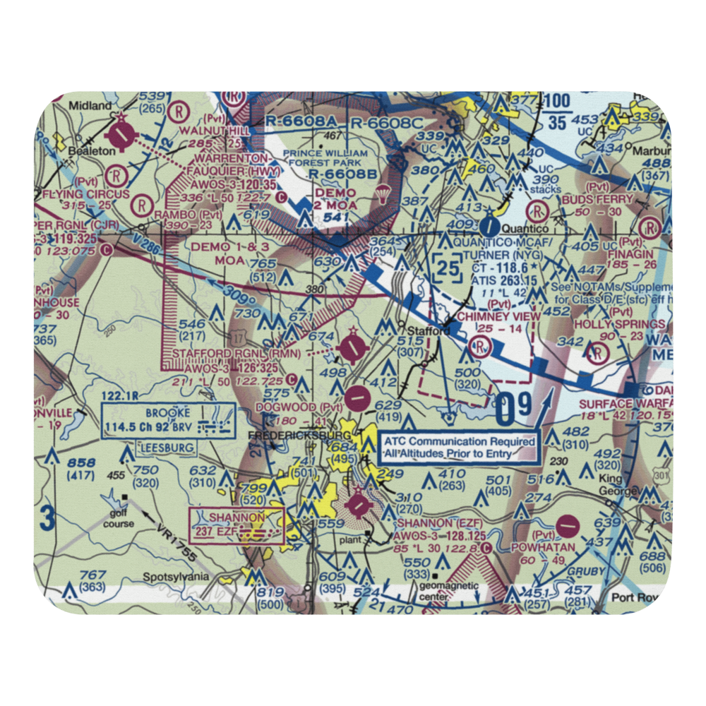Stafford Regional Airport (RMN) VFR Sectional Mouse Pad 