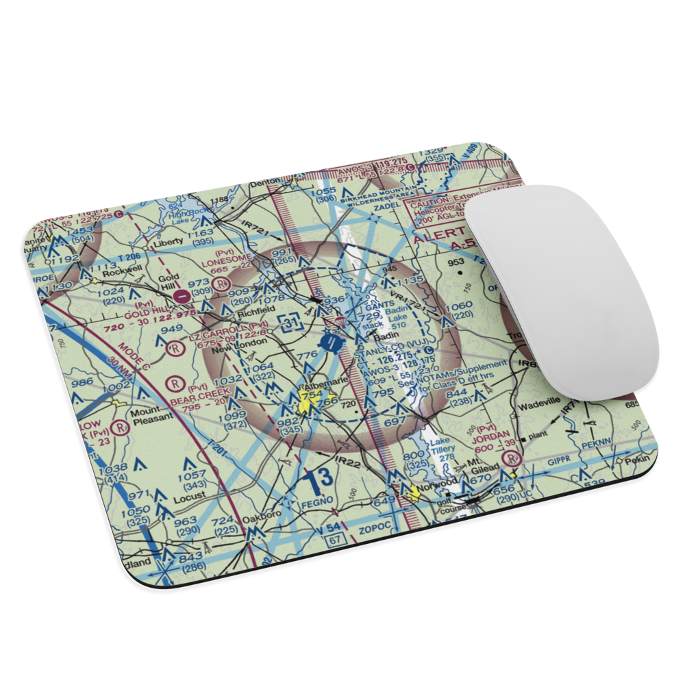 Stanly County Airport (VUJ) VFR Sectional Mouse Pad 