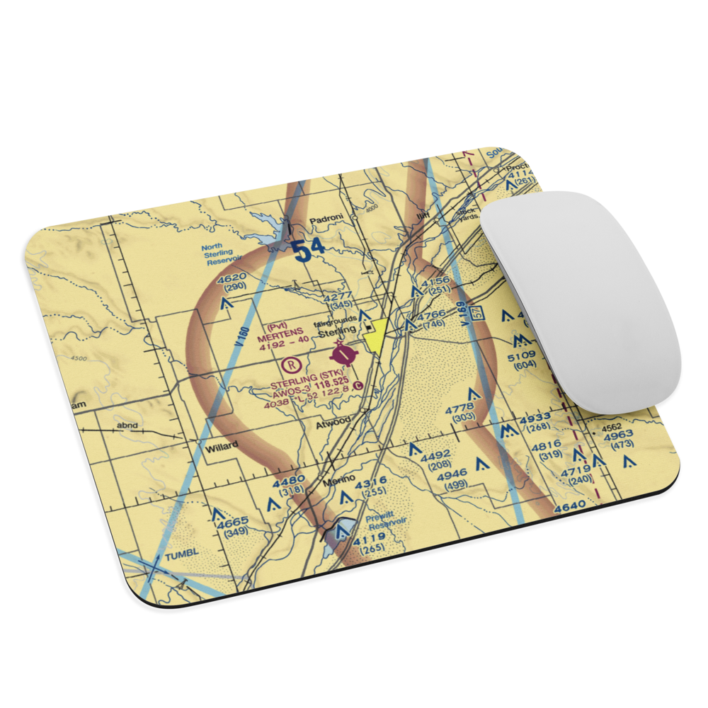 Sterling Municipal Airport (STK) VFR Sectional Mouse Pad 
