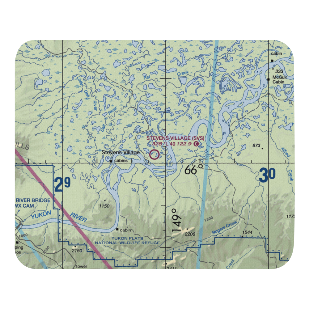 Stevens Village Airport (SVS) VFR Sectional Mouse Pad 