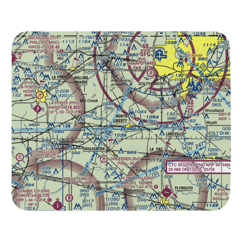 Stewarts Green Acres Airport (IN38) VFR Sectional Mouse Pad 
