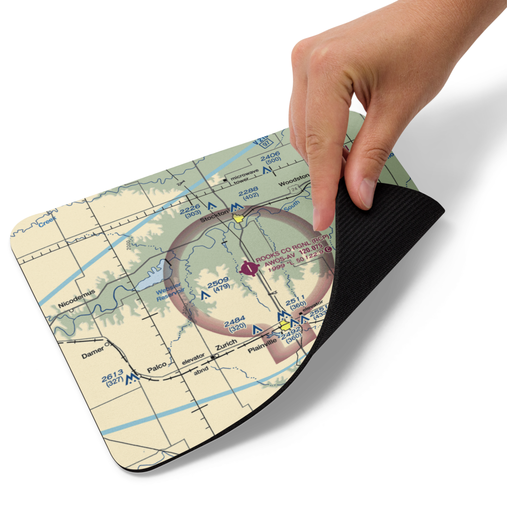 Stockton / Rooks County Regional (KRCP) VFR Sectional Mouse Pad 