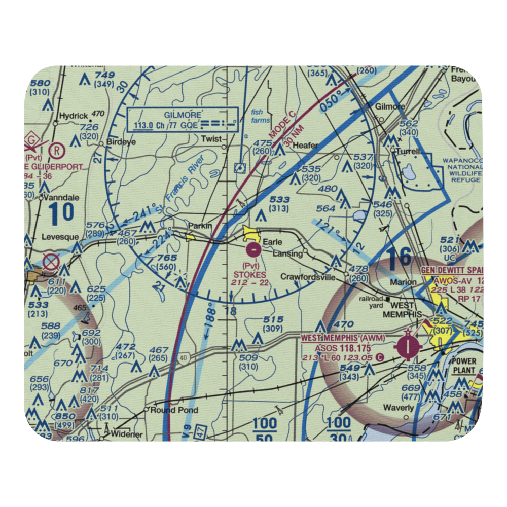 Stokes Airport (63AR) VFR Sectional Mouse Pad 