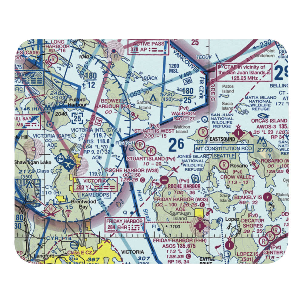 Stuart Island Airpark (7WA5) VFR Sectional Mouse Pad 