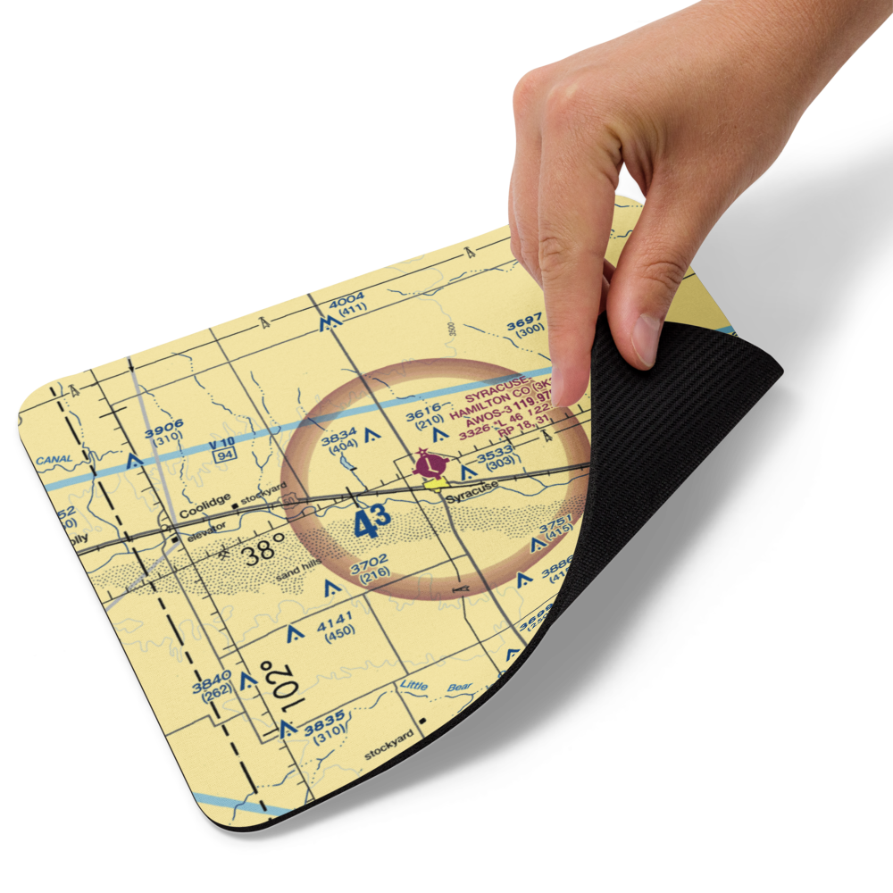Syracuse Hamilton County Municipal Airport (3K3) VFR Sectional Mouse Pad 
