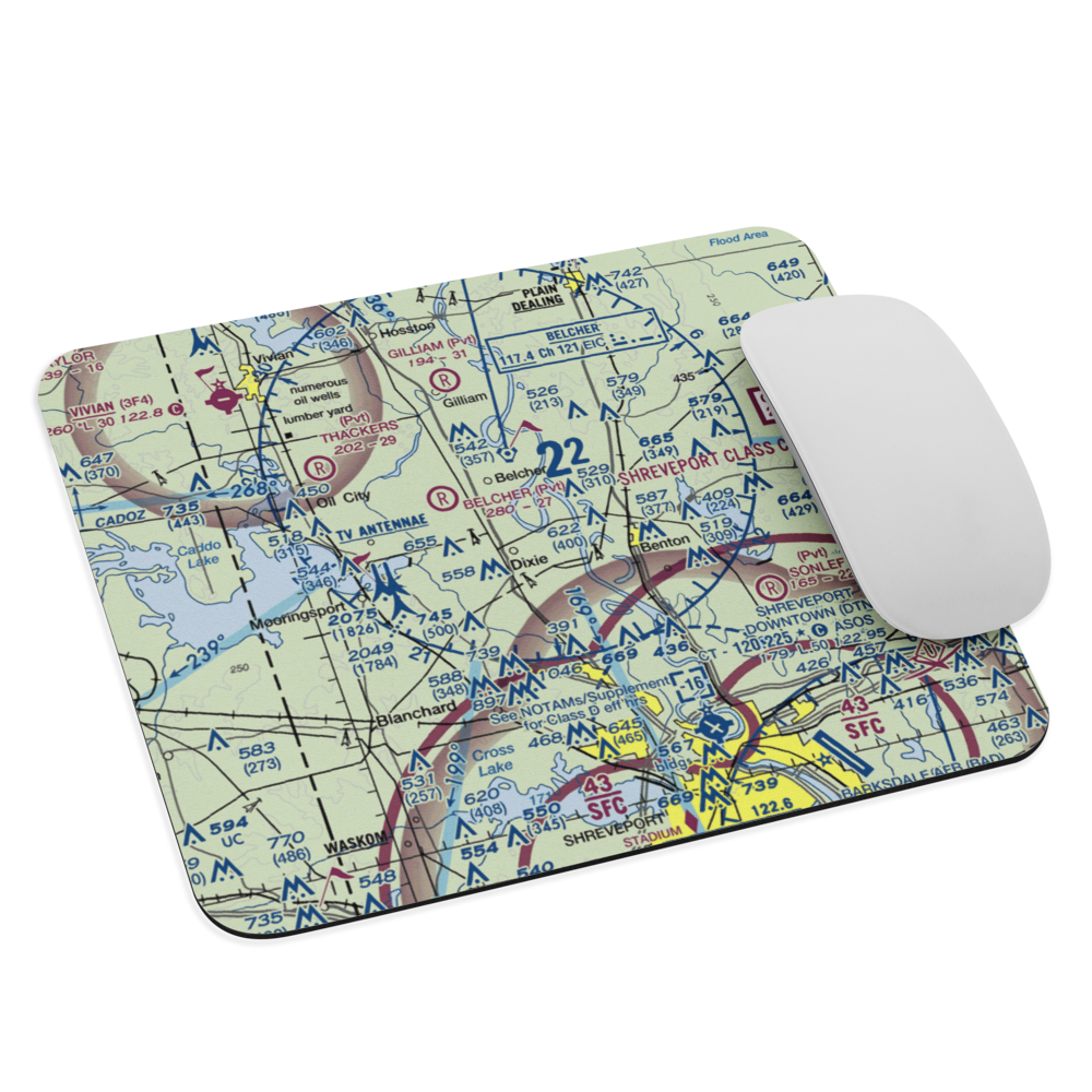 T & M Ag Aviation Airport (LA52) VFR Sectional Mouse Pad 