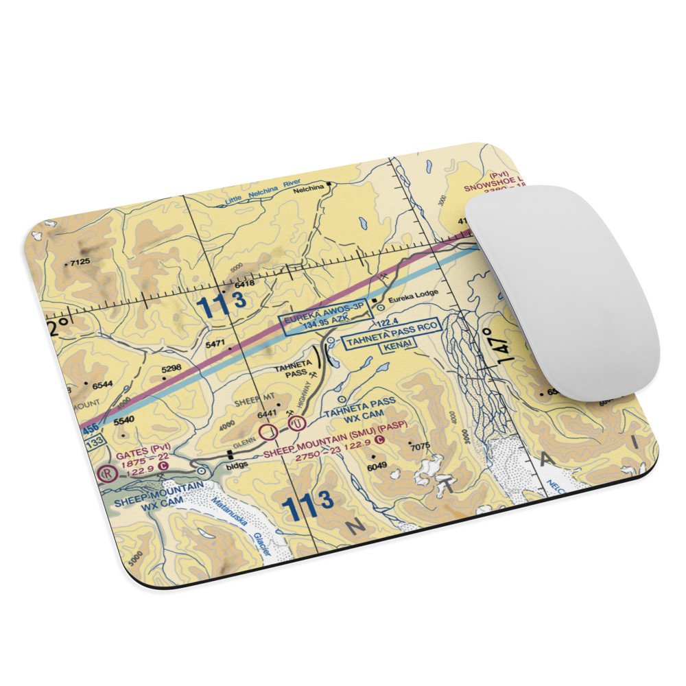Tahneta Pass Airport (HNE) VFR Sectional Mouse Pad 