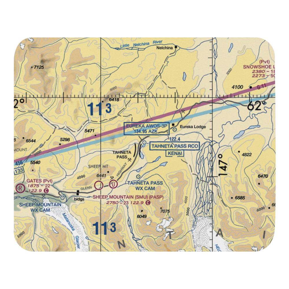 Tahneta Pass Airport (HNE) VFR Sectional Mouse Pad 