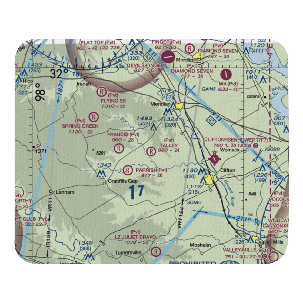 Talley Airport (TX48) VFR Sectional Mouse Pad 