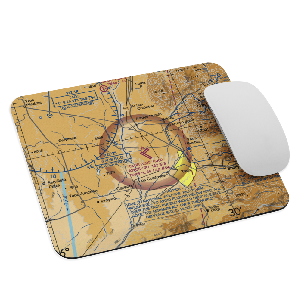 Taos Regional Airport (SKX) VFR Sectional Mouse Pad 