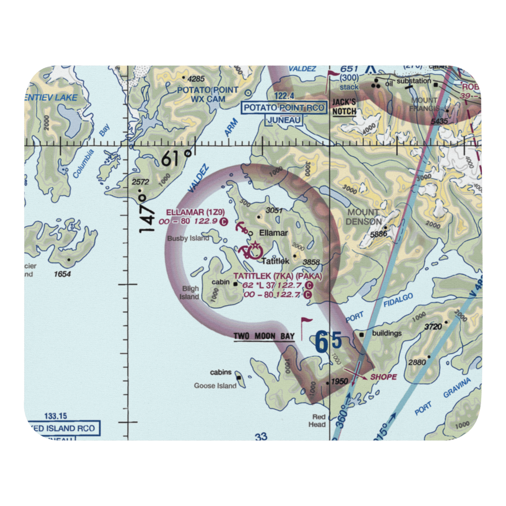 Tatitlek Airport (7KA) VFR Sectional Mouse Pad 
