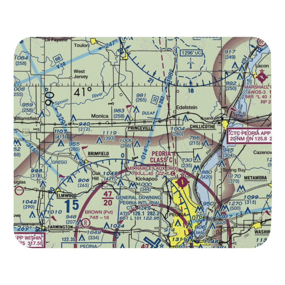 Teubel Restricted Landing Area (65IL) VFR Sectional Mouse Pad 