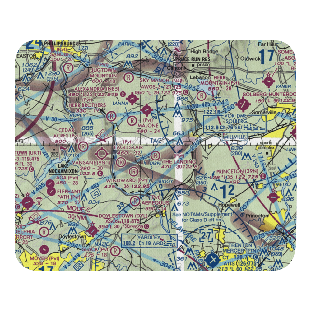 The Landing Airport (NJ50) VFR Sectional Mouse Pad 