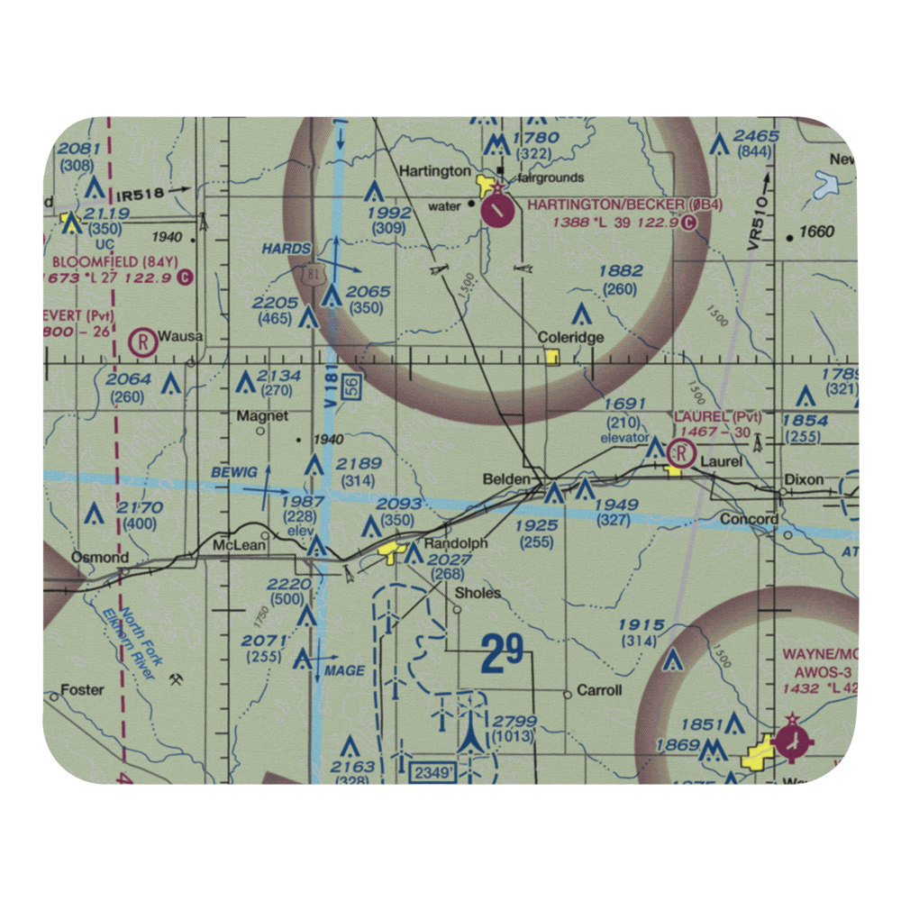 Thies Airport (28NE) VFR Sectional Mouse Pad 