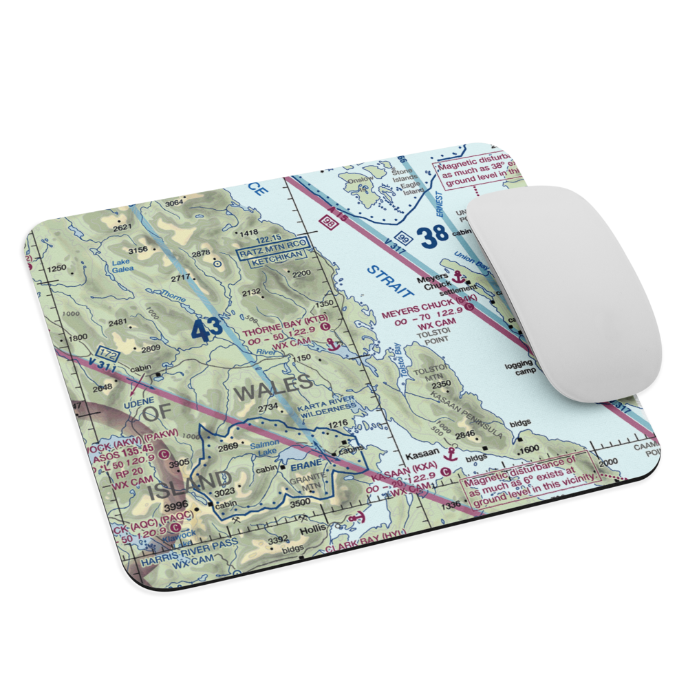 Thorne Bay Seaplane Base (KTB) VFR Sectional Mouse Pad 