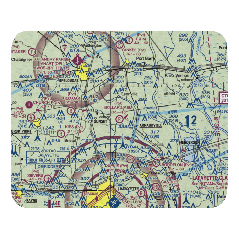 Tim Bullard Memorial Airport (LS91) VFR Sectional Mouse Pad 