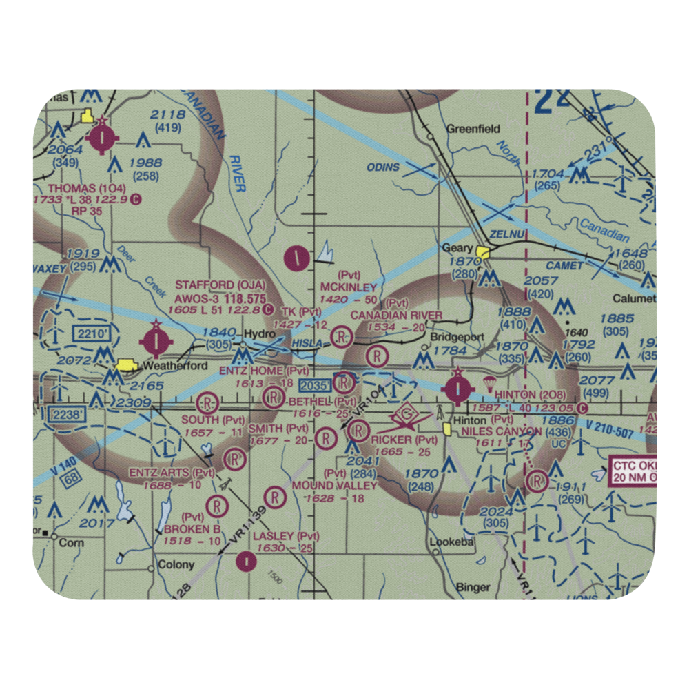 TK Airport (3OK2) VFR Sectional Mouse Pad 