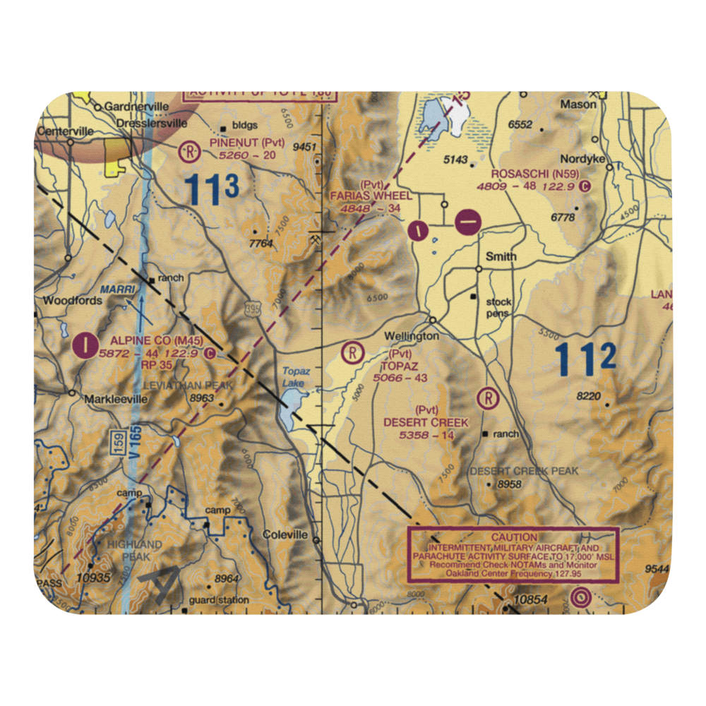 Topaz Ranch Airport (43NV) VFR Sectional Mouse Pad 