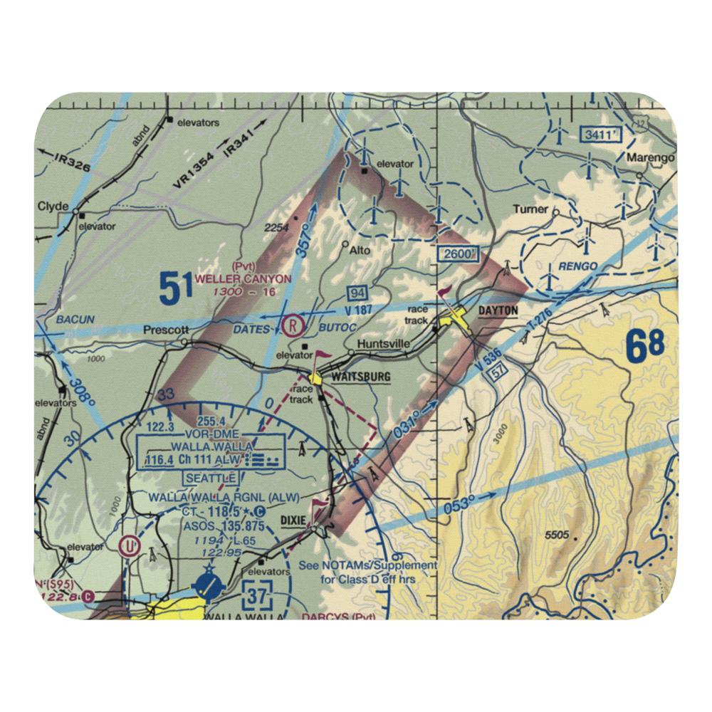Touchet Valley Airport (2WA9) VFR Sectional Mouse Pad 