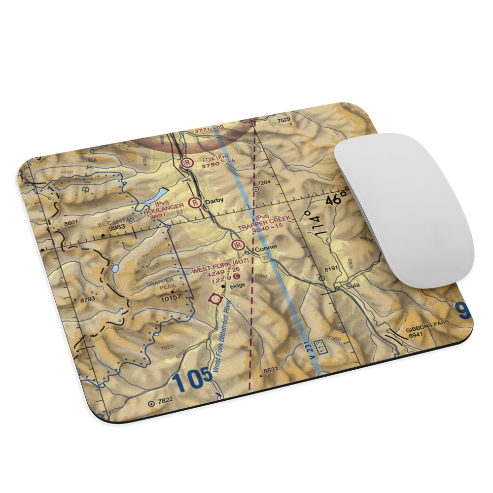 Trapper Creek Strip (MT30) VFR Sectional Mouse Pad 