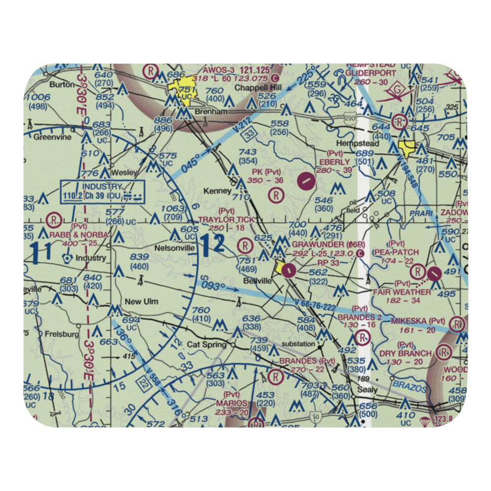 Traylor Tick Farm Airport (61TX) VFR Sectional Mouse Pad 
