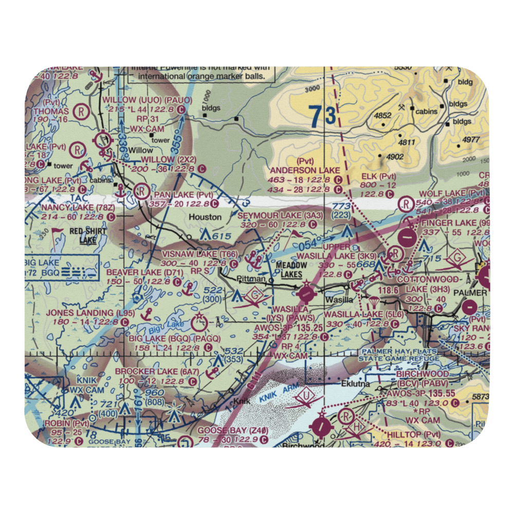 Tulakes Airport (6AK8) VFR Sectional Mouse Pad 