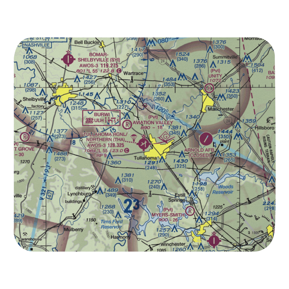 Tullahoma Regional Arpt/Wm Northern Field (THA) VFR Sectional Mouse Pad 