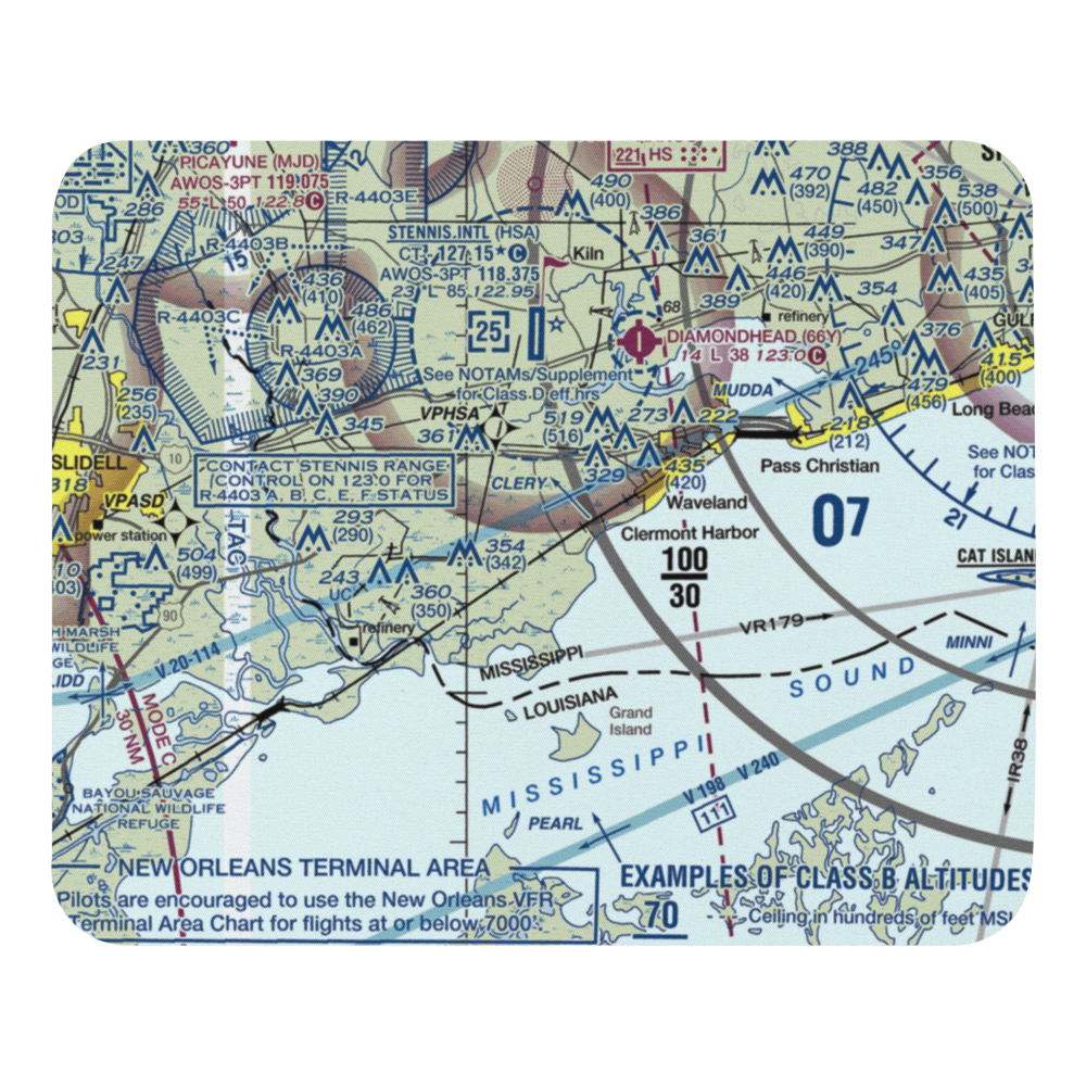 Turkey Bayou Airpark (5MS2) VFR Sectional Mouse Pad 