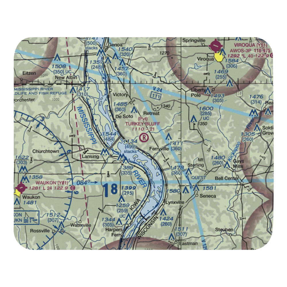 Turkey Bluff Airport (7WI0) VFR Sectional Mouse Pad 