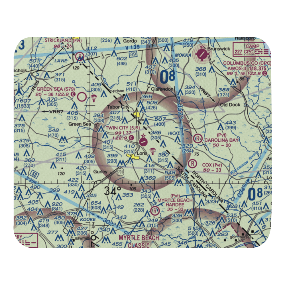 Twin City Airport (5J9) VFR Sectional Mouse Pad 