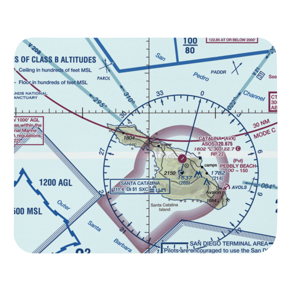 Two Harbors Amphibious Terminal (TWH) VFR Sectional Mouse Pad 