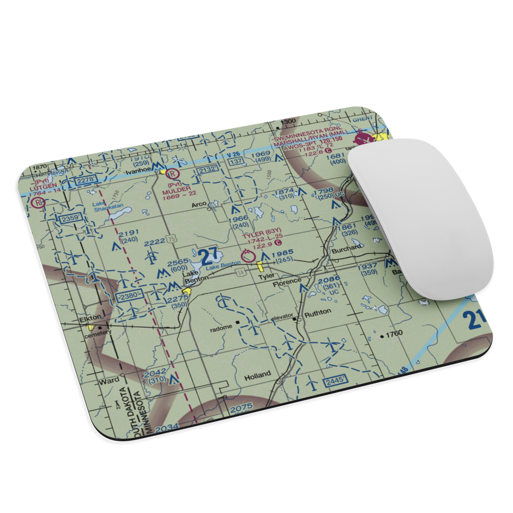 Tyler Municipal Airport (63Y) VFR Sectional Mouse Pad 