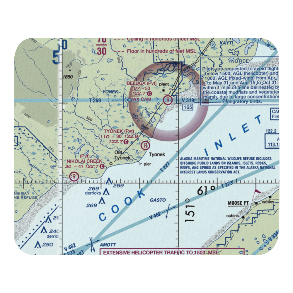 Tyonek Airport (TYE) VFR Sectional Mouse Pad 