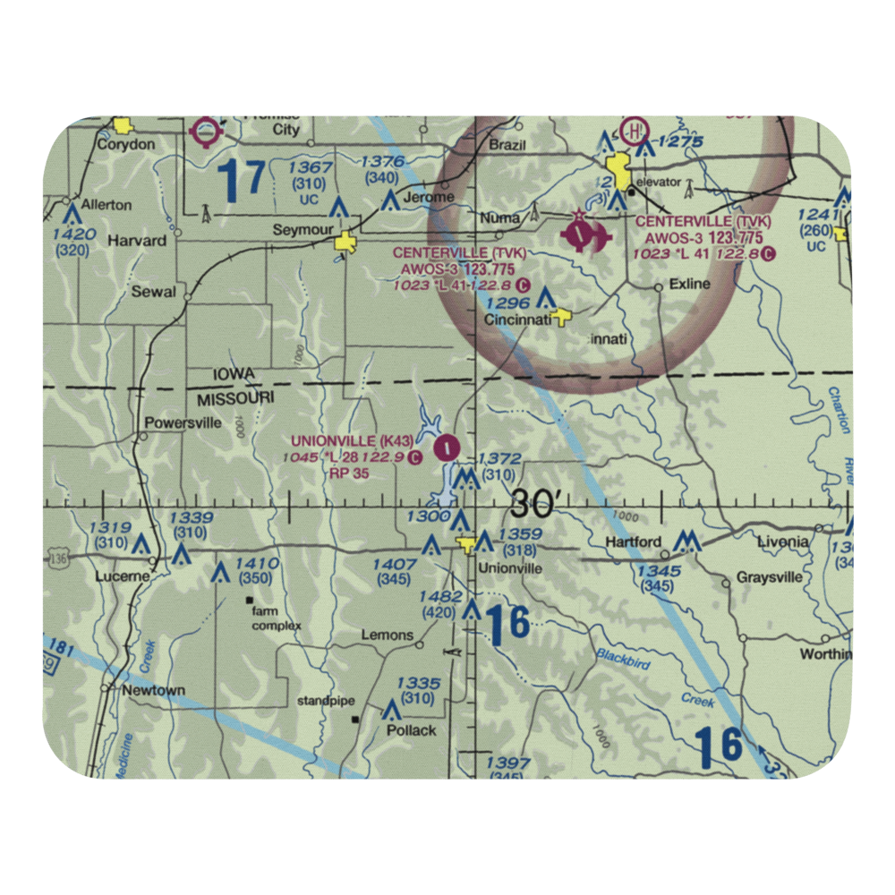 Unionville Municipal Airport (K43) VFR Sectional Mouse Pad 