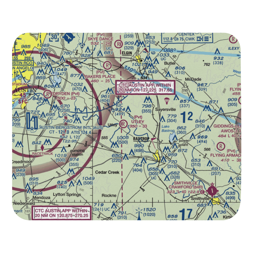 Utley Field (US-0177) VFR Sectional Mouse Pad 